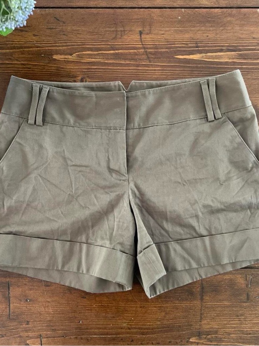 Express Olive Green Cuffed Women’s Shorts